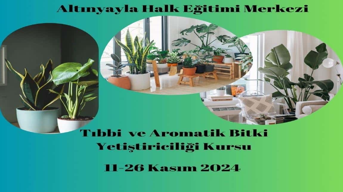 Tıbbi ve Aromatik Bitki Yetiştiriciği Kursu Açılıyor.